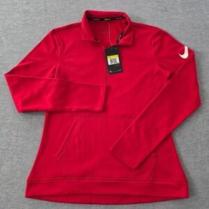 Nike Golf DRI-FIT Red Long Sleeve 1/4 Zip Pullover Top Women's Small